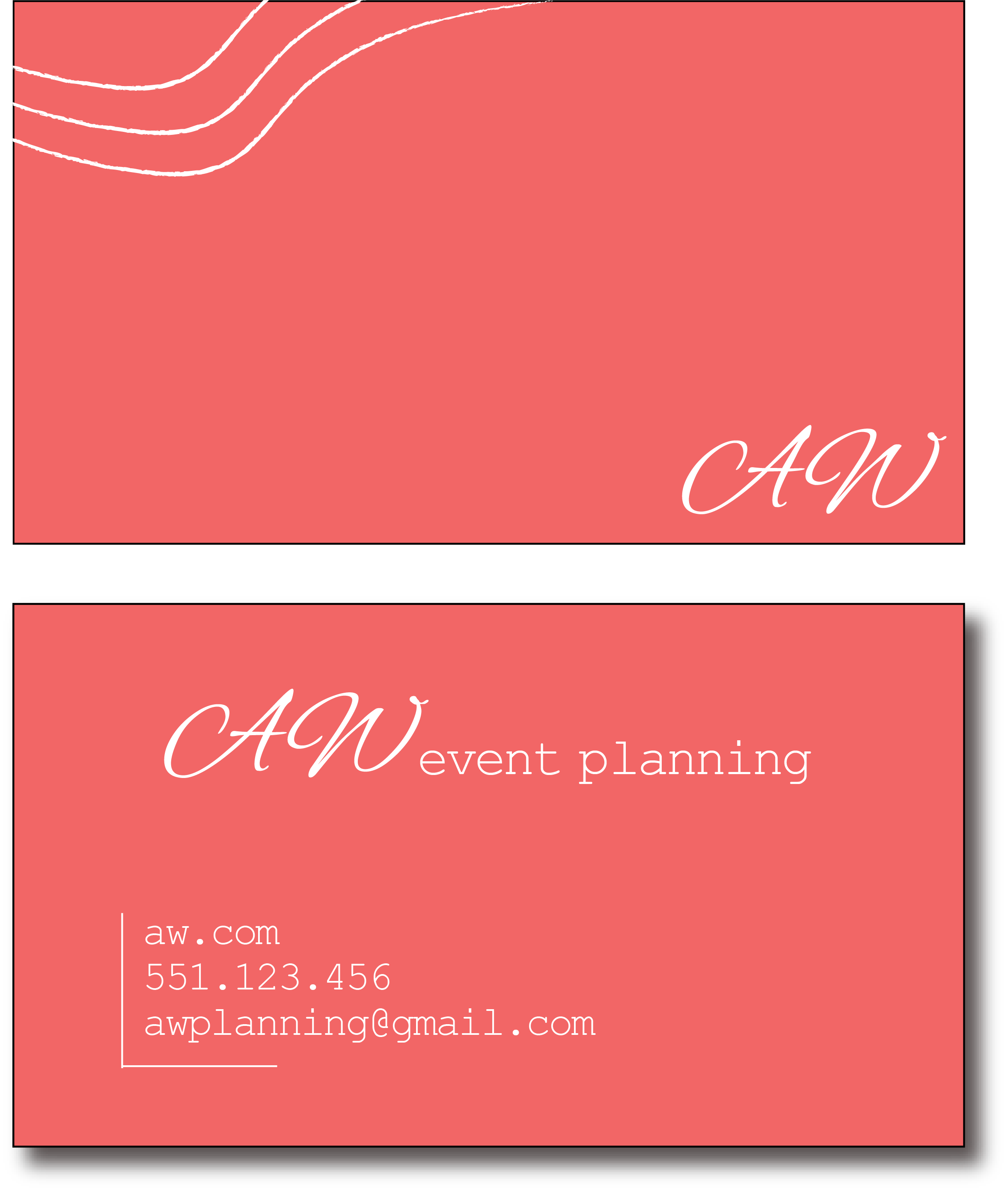 Simple red design business card